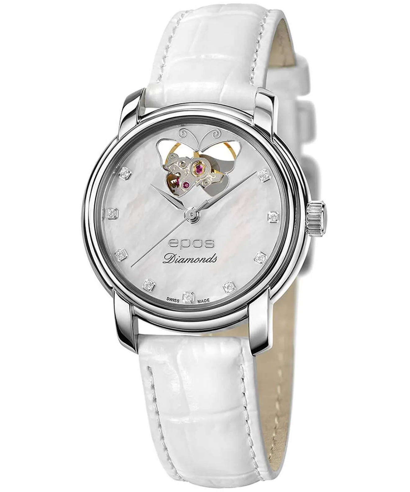 Часовник Дамски Epos Ladies Diamonds Open Heart Automatic 4314.133.20.89.10