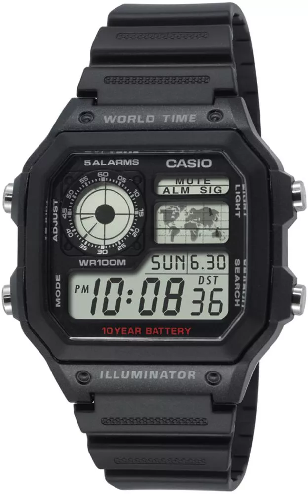 Часовник Мъжки Casio Vintage 'Royale' Youth Digital AE-1200WH-1AVEF
