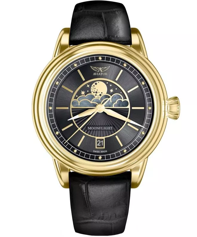 Часовник Дамски Aviator Douglas Moonflight Limited Edition + каишка Aviator V.1.33.1.344.5-SET