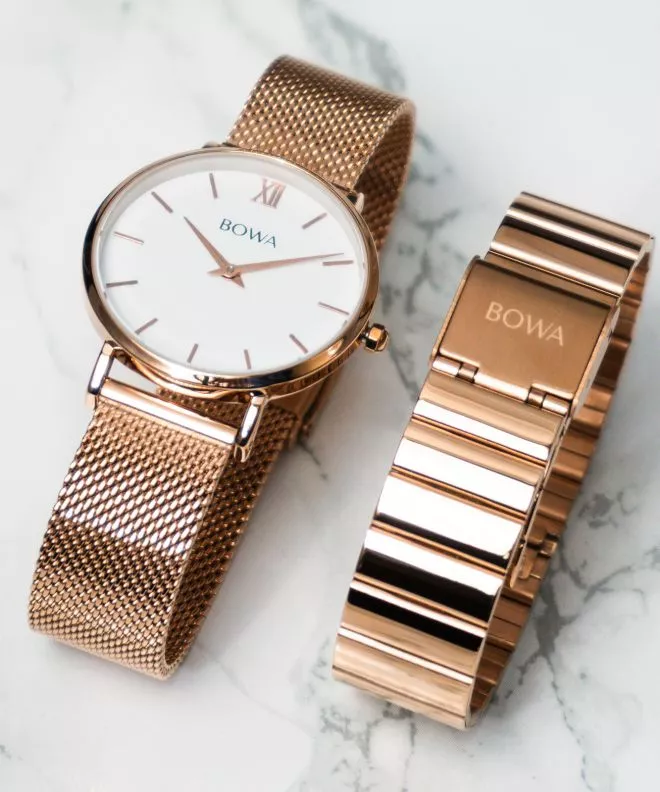 Часовник Дамски BOWA London White Rose-Gold 33 SET LO337-27-167M