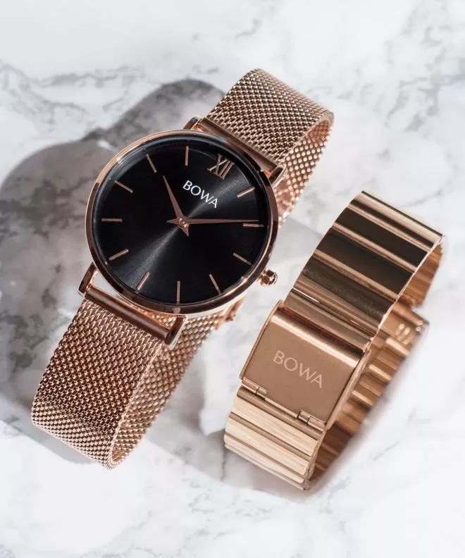 Часовник Дамски BOWA London Black Rose-Gold 33 SET LO337-17-167M