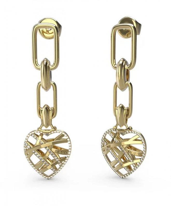 Обеци Guess Kolczyki Heart Cage JUBE03096JWYGT/U
