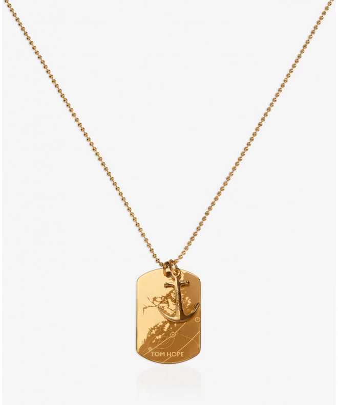 Колие Tom Hope Island Tag Gold TM0625