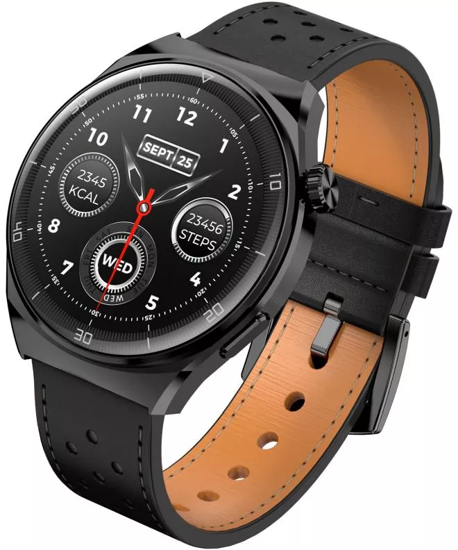 Смартчасовник Мъжки Garett V12 Black Leather 5904238485613