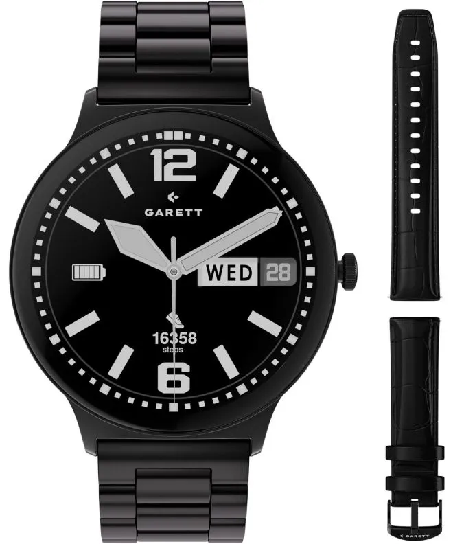 Смартчасовник Мъжки Garett Quantum Glow Black SET 5904238487570