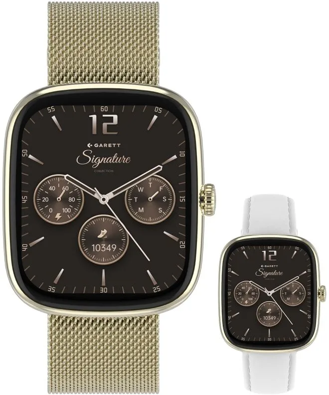 Смартчасовник Дамски Garett Signature Flow Gold Mesh SET 5904238485033