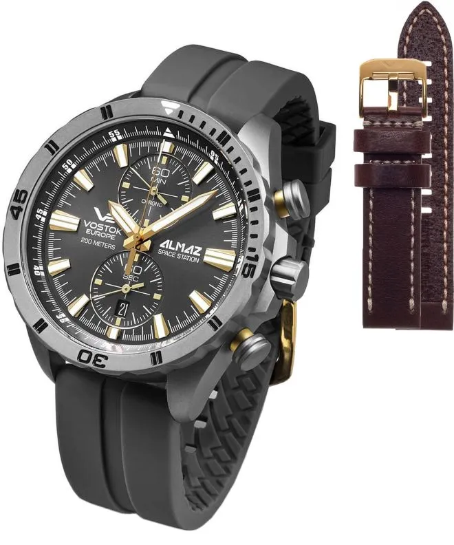 Часовник Мъжки Vostok Europe Almaz Space Station Titanium Limited Edition + каишка Vostok 6S11-320H521-8560