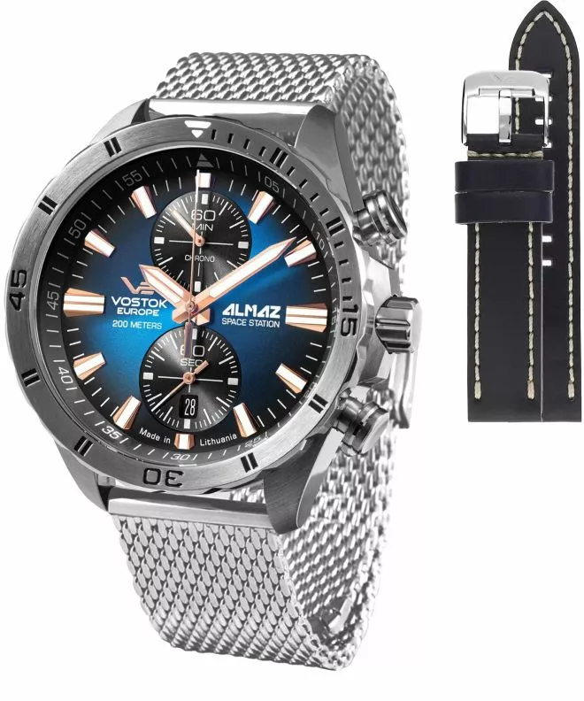 Часовник Мъжки Vostok Europe Almaz Chrono Limited Edition + каишка Vostok 6S11-320A675-3701