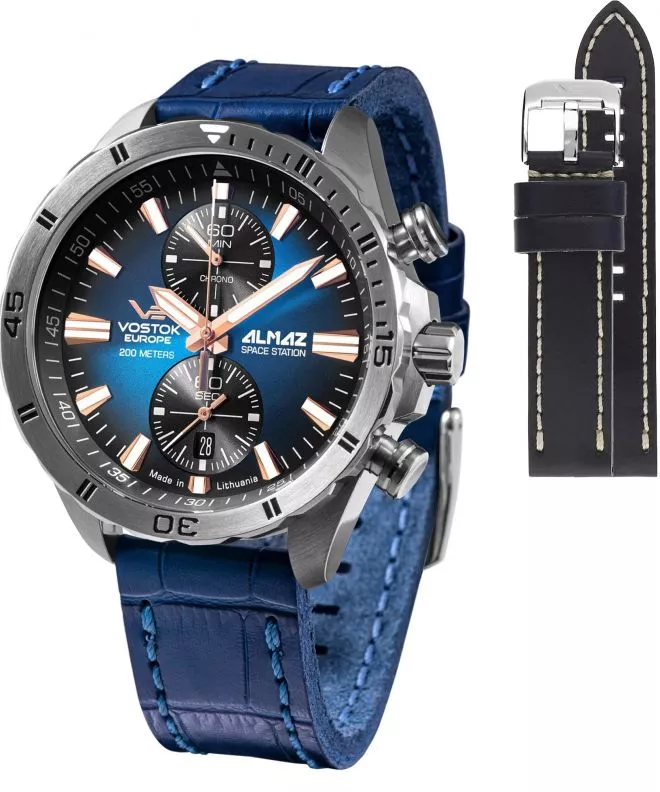 Часовник Мъжки Vostok Europe Almaz Chrono Limited Edition + каишка Vostok 6S11-320A675-45954
