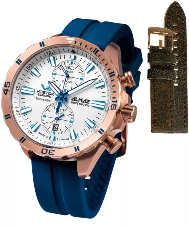 Часовник Мъжки Vostok Europe Almaz Chrono Limited Edition + каишки Vostok 6S11-320B676-7389