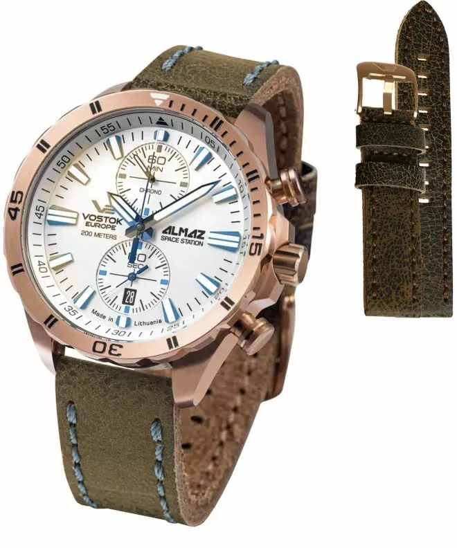 Часовник Мъжки Vostok Europe Almaz Chrono Limited Edition + каишки Vostok 6S11-320B676-8676