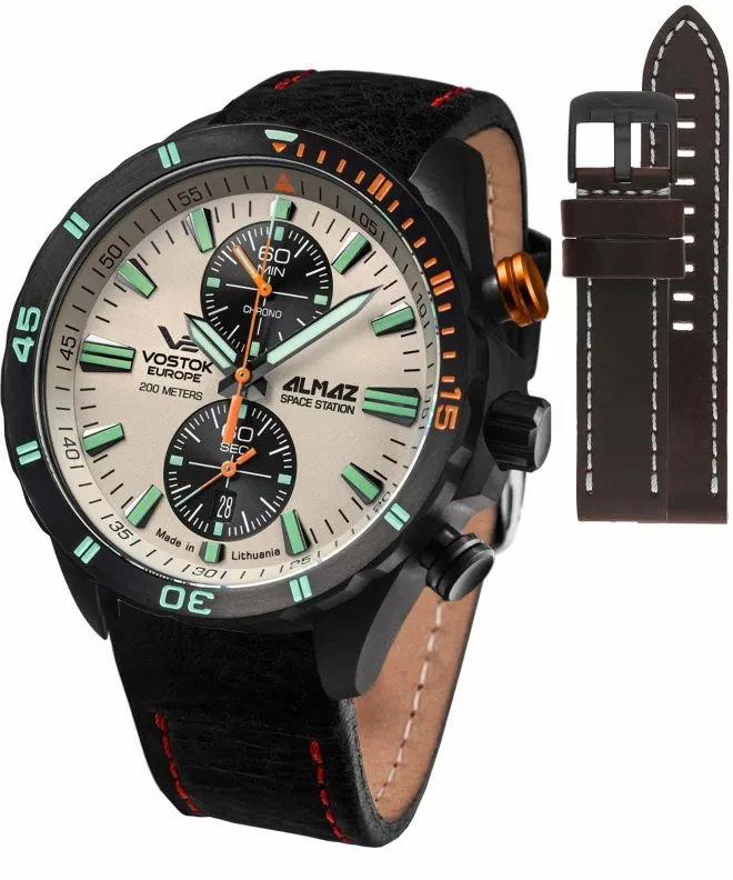 Часовник Мъжки Vostok Europe Almaz Chrono Limited Edition + каишки Vostok 6S11-320C677-2971