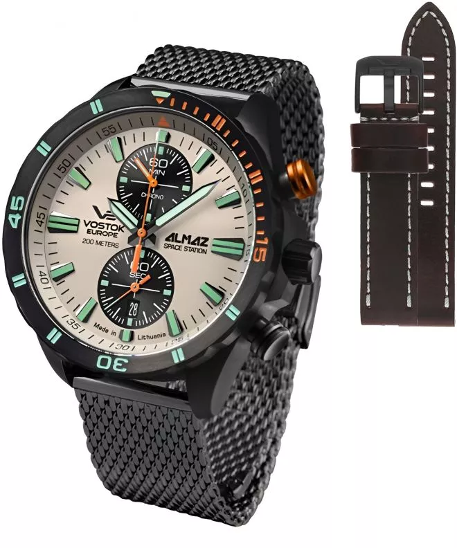 Часовник Мъжки Vostok Europe Almaz Chrono Limited Edition + каишки Vostok 6S11-320C677-3695