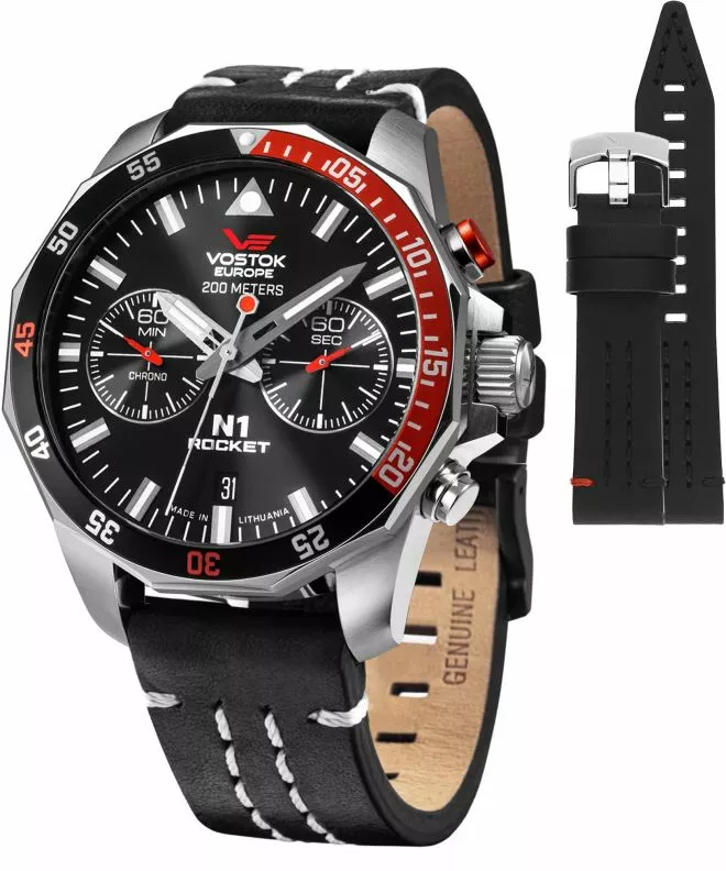 Часовник Мъжки Vostok Europe Rocket N-1 Chrono Limited Edition + каишка Vostok 6S21-225A707-39434