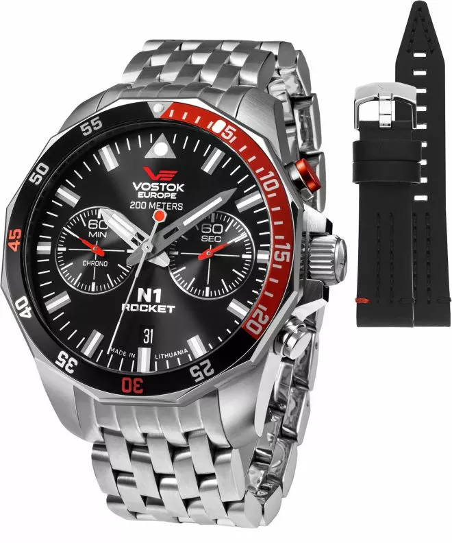 Часовник Мъжки Vostok Europe Rocket N-1 Chrono Limited Edition + каишка Vostok 6S21-225A707-736426