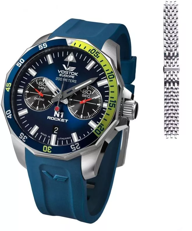 Часовник Мъжки Vostok Europe Rocket N-1 Chrono Limited Edition + каишки Vostok 6S21-225A708B-39380