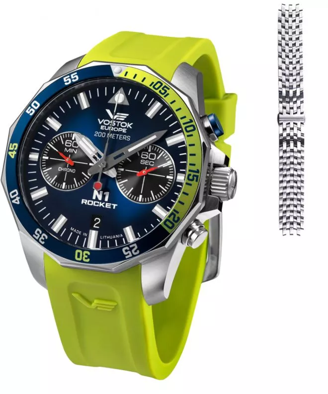 Часовник Мъжки Vostok Europe Rocket N-1 Chrono Limited Edition + каишки Vostok 6S21-225A708B-53850