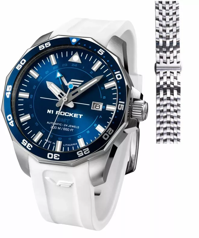 Часовник Мъжки Vostok Europe Rocket N-1 Automatic GMT Limited Edition + каишка Vostok NH34-225A712B-53874