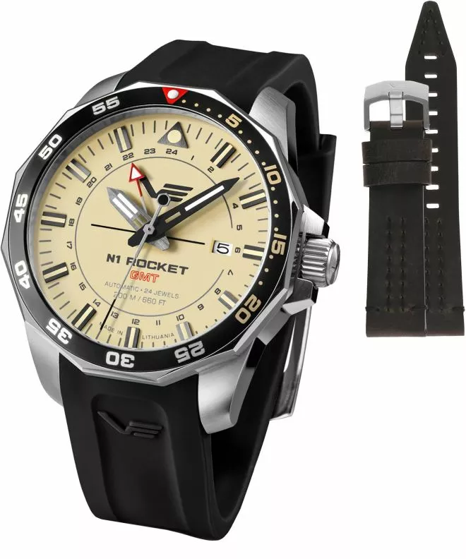 Часовник Мъжки Vostok Europe Rocket N-1 Automatic GMT Limited Edition + каишка Vostok NH34-225A713-4081