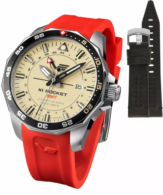 Часовник Мъжки Vostok Europe Rocket N-1 Automatic GMT Limited Edition + каишка Vostok NH34-225A713-42380
