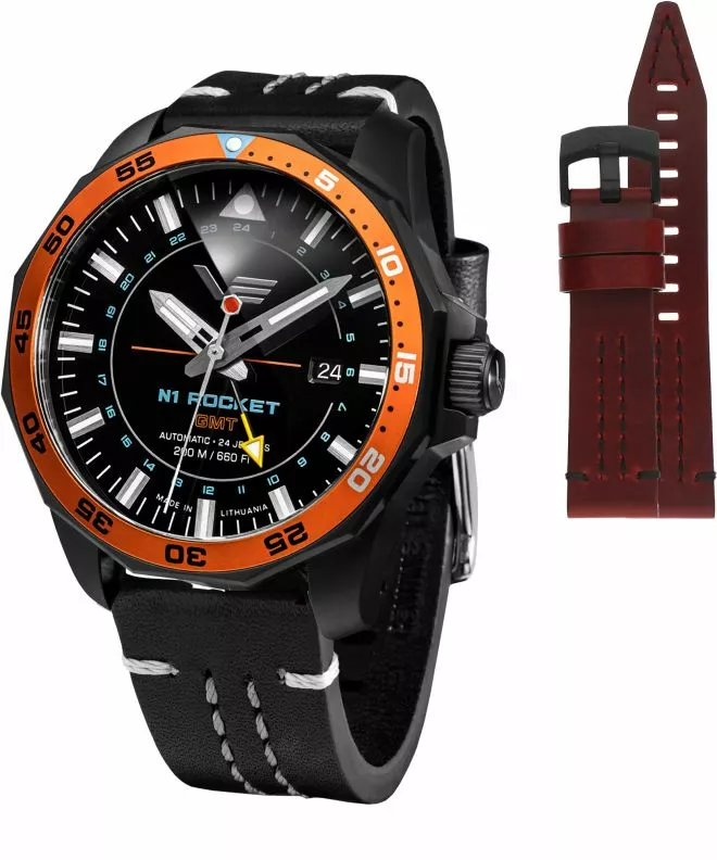 Часовник Мъжки Vostok Europe Rocket N-1 Automatic GMT Limited Edition + каишка Vostok NH34-225C714-39434