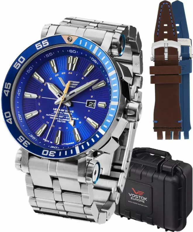 Часовник Мъжки Vostok Europe Energia GMT Limited Edition + 2 каишки Vostok NH34-575A716-31995