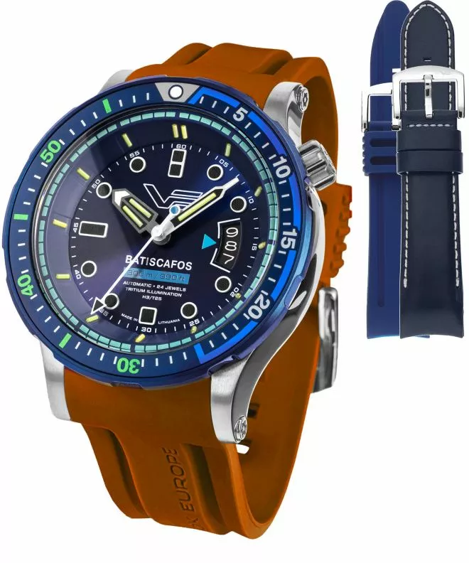 Часовник Мъжки Vostok Europe Batiscafos SET + 2 каишки Vostok NH35A-511E768-05286