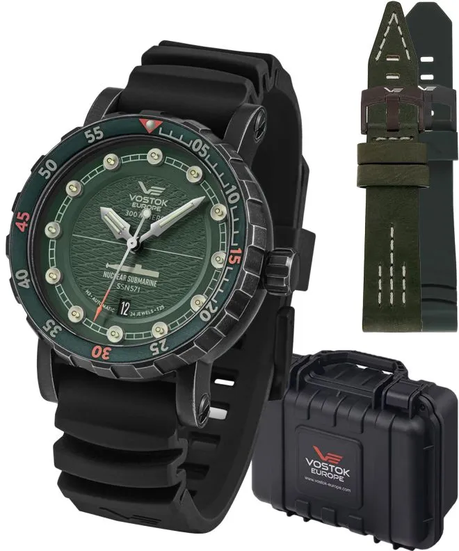 Часовник Мъжки Vostok Europe Nuclear Submarine Automatic Limited + 2 каишки Vostok NH35A-571F608-39137