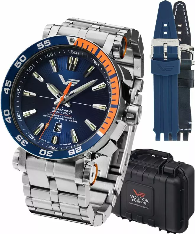 Часовник Мъжки Vostok Europe Helium Valve Tritium Illumination SET + 2 каишки Vostok NH35A-575A715-31995