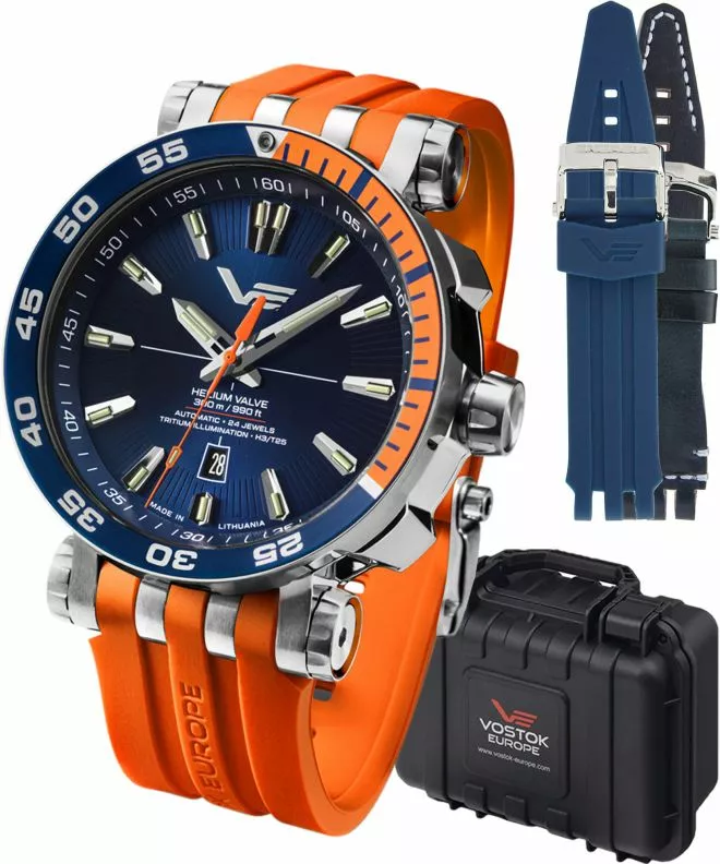 Часовник Мъжки Vostok Europe Helium Valve Tritium Illumination SET + 2 каишки Vostok NH35A-575A715-46340