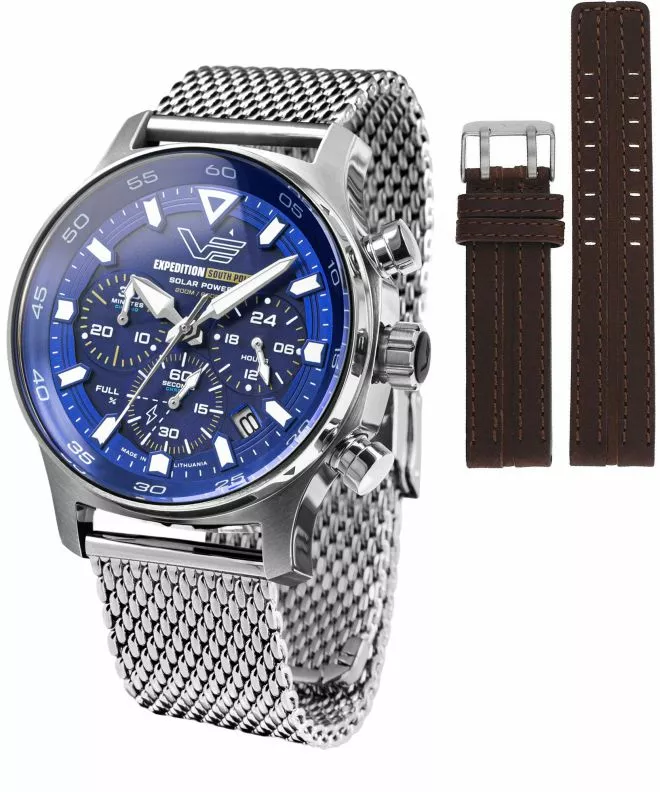Часовник Мъжки Vostok Europe Expedition South Pole Solar Chronograph SET + каишка Vostok VR42-592A762-04432