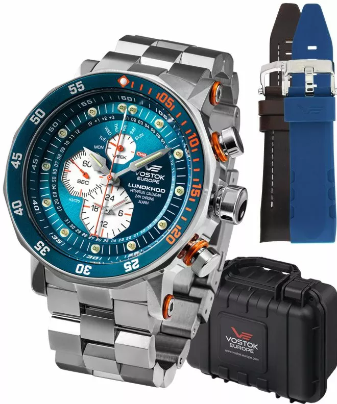Часовник Мъжки Vostok Europe Lunokhod-2 Chrono Limited Edition + 2 каишки Vostok YM86-620A636-38376