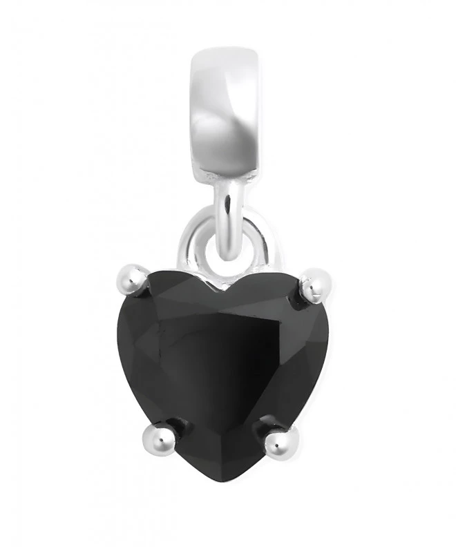 Висулка Daniel Wellington Heart Black Crystal Charm Silver DW00401052