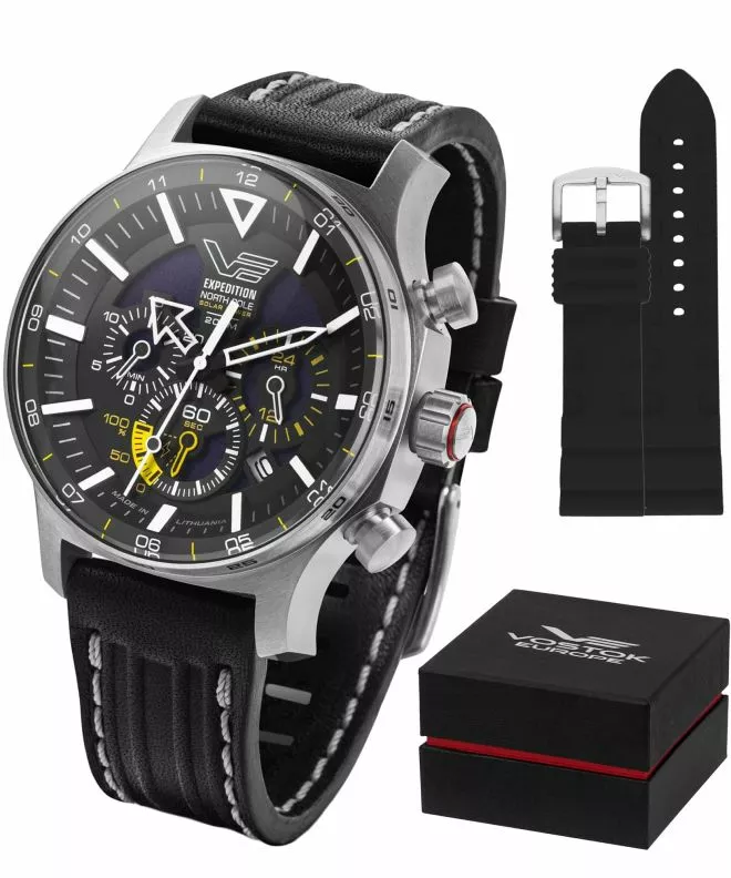 Часовник Мъжки Vostok Europe Expedition North Pole Polar Solar Chronograph Limited Edition SET VR42-595A732