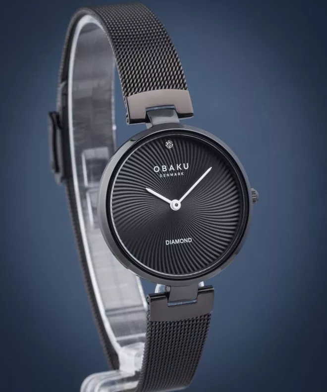 Часовник Дамски Obaku Diamant Charcoal V256LXBBMB