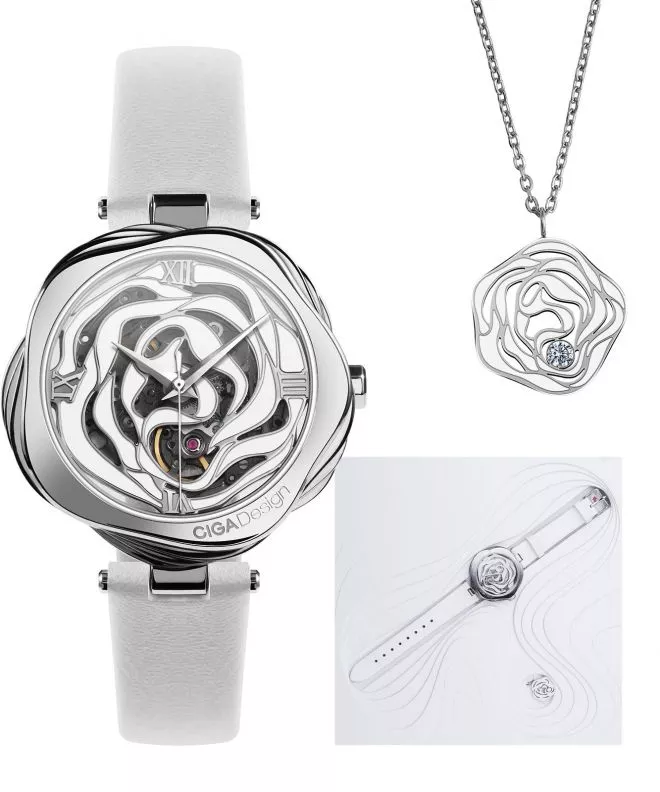 Часовник Дамски Ciga Design R Danish Rose Skeleton Automatic R022-SISI-W1