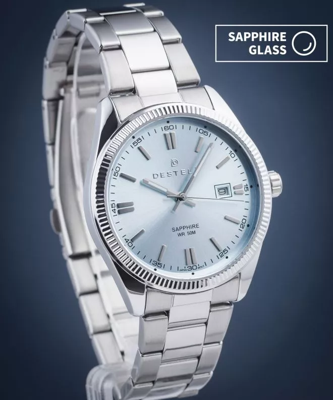 Часовник Мъжки DESTELL Loup Ice Blue Silver Steel Sapphire LU3855-95-205S