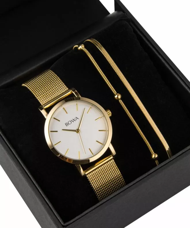 BOWA Tokyo White-Gold Mesh 33 Gift Set (часовник + гривна) TO334-24-164M-419-01