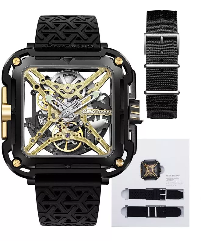 Часовник Мъжки Ciga Design X Series Gorilla Black DLC & Gold Titanium Automatic X021-BLGO-W25BK