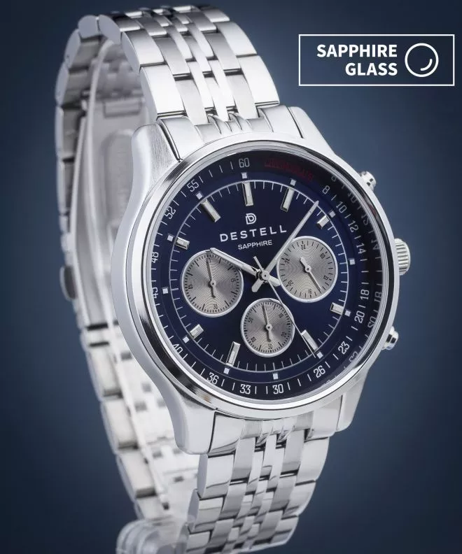 Часовник Мъжки DESTELL Circinus Blue Silver Steel Chronograph Sapphire CR415-35-205J