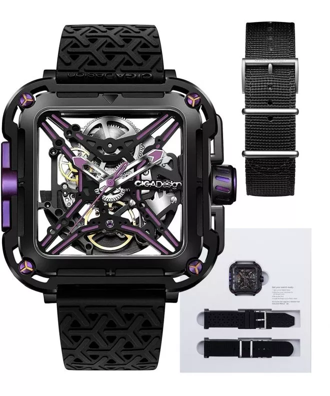 Часовник Мъжки Ciga Design X Series Gorilla Black & Purple Skeleton Automatic X011-BLPL-W25BK