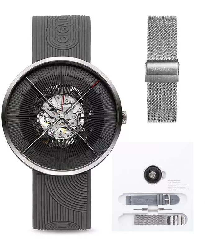 Часовник Мъжки Ciga Design J Series Zen Karesansui Automatic Mechanical Skeleton SET J011-SIBL-W35