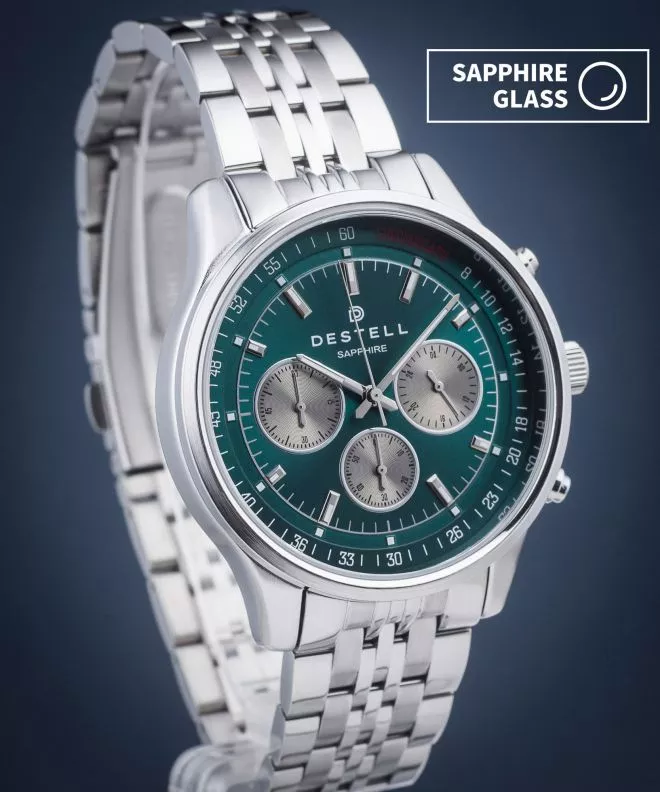 Часовник Мъжки DESTELL Circinus Green Silver Steel Chronograph Sapphire CR415-05-205J