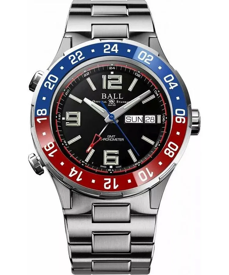 Часовник Мъжки Ball Roadmaster Marine GMT Automatic Titanium Limited Edition DG3000A-S4C-BK