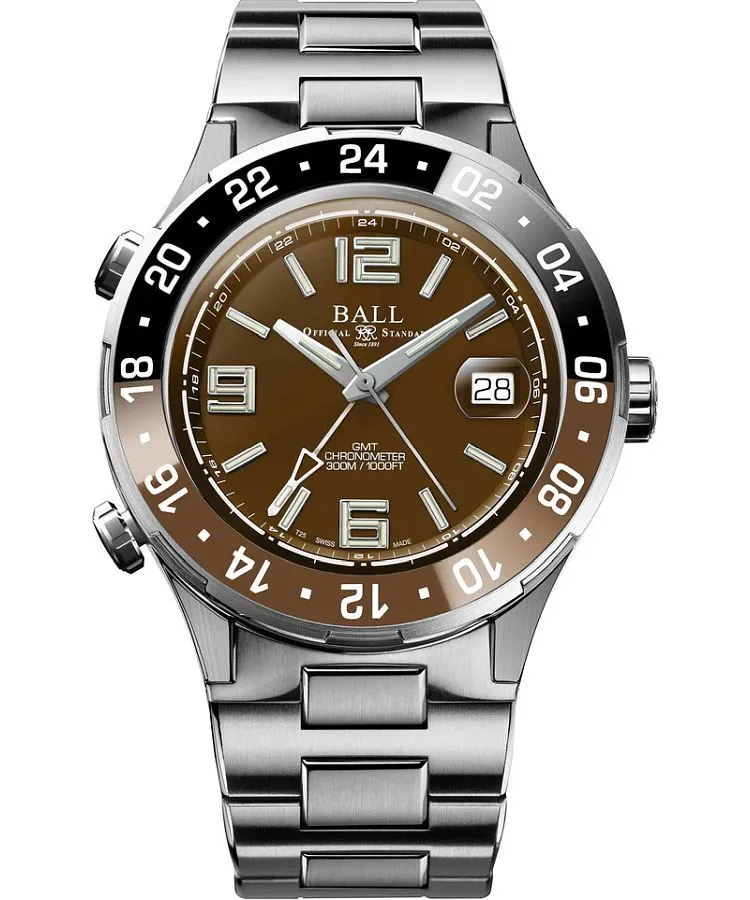 Часовник Мъжки Ball Roadmaster Pilot GMT Automatic Titanium Chronograph Limited Edition DG3038A-S5CJ-BR