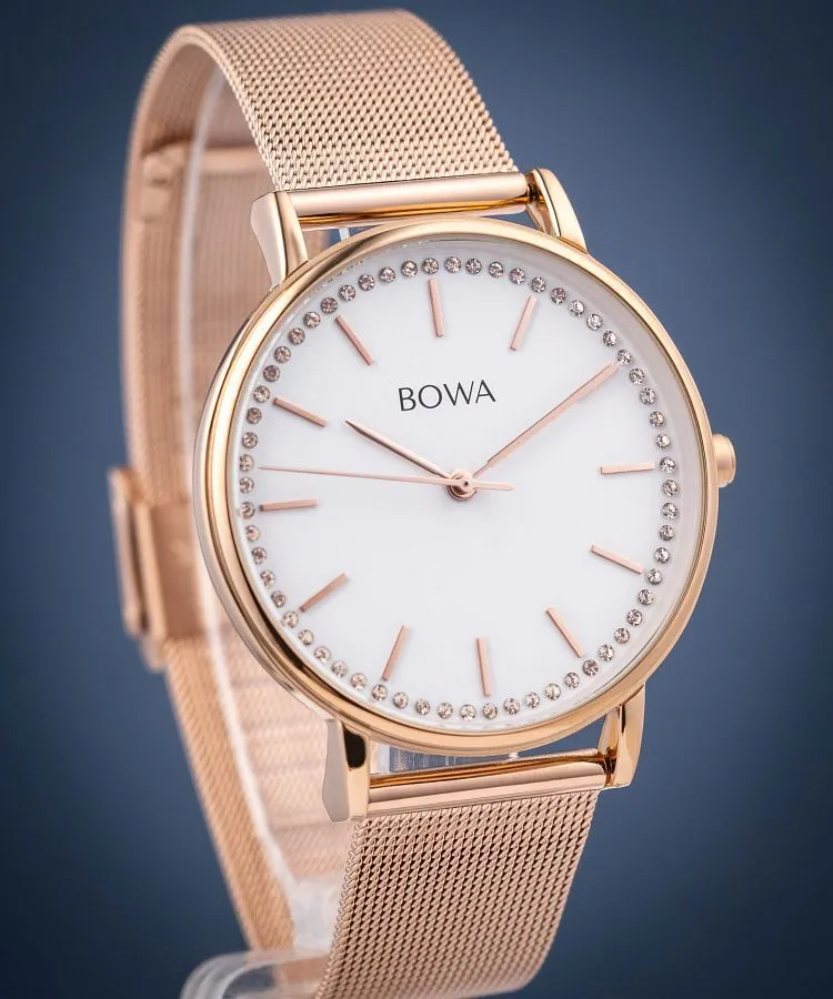 Часовник Дамски BOWA Rio White-Rose Gold Mesh 38 RI387-27-187M