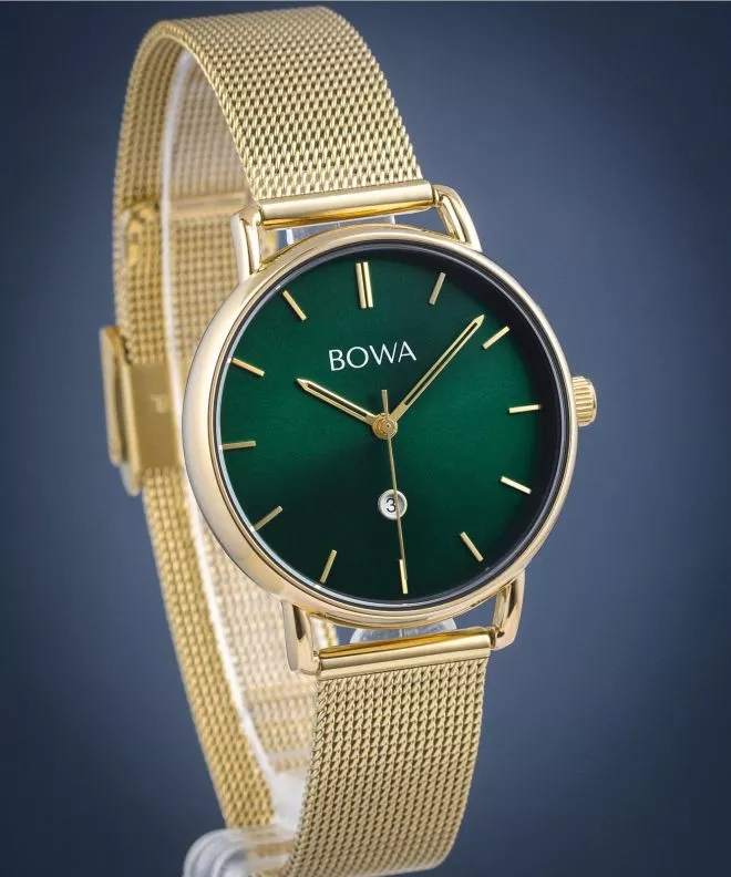 Часовник Дамски BOWA Milan Green Gold Mesh 34 MI344-04-164M