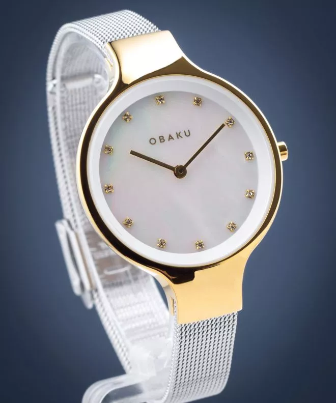 Часовник Дамски Obaku Obaku Sky Gold Bi V173LXGWMC2