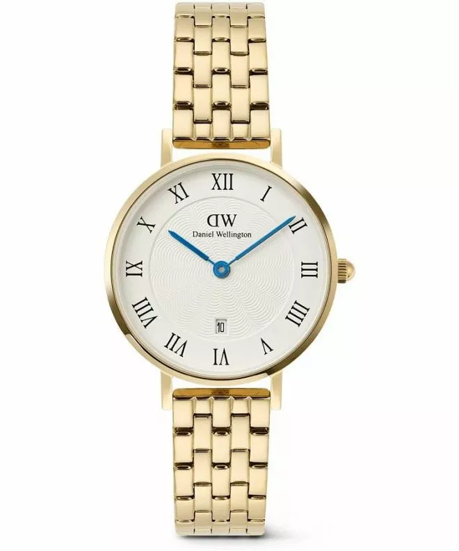 Часовник Дамски Daniel Wellington Petite Roman Numerals Date 5-link Gold DW00100857