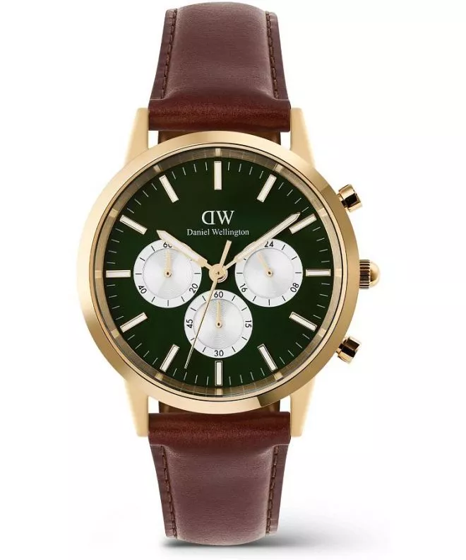 Часовник Мъжки Daniel Wellington Iconic St Mawes Emerald Panda Gold Chronograph DW00100876